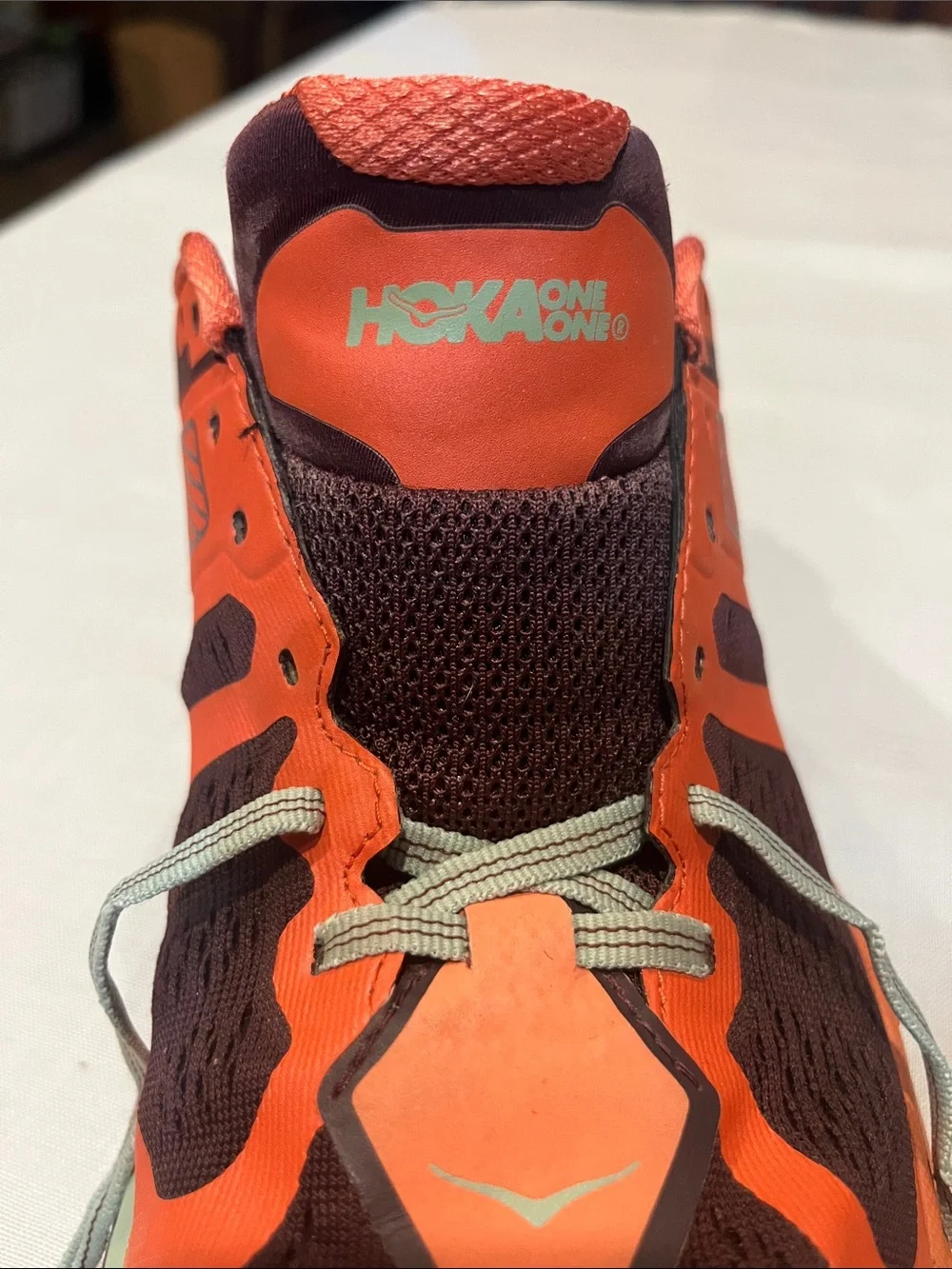Hoka One One Women's Orange and Teal Running Sneakers